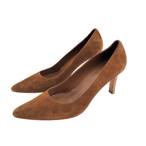 Brooks Brothers Womens Size 10 Cognac Suede Slip-On Pumps Heels Dust Bag & Box